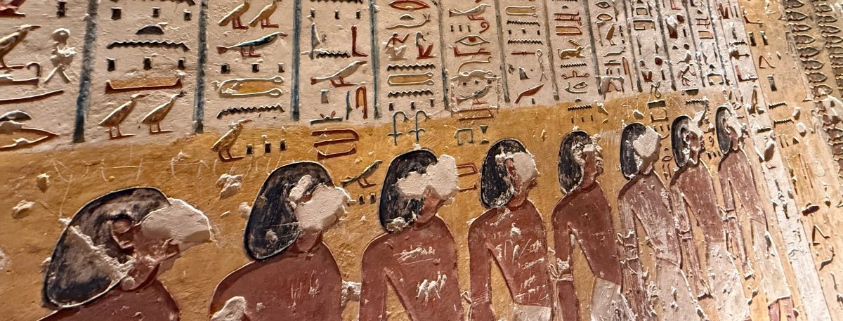 Wandmalerei bei den Gräbern im Tal der Könige