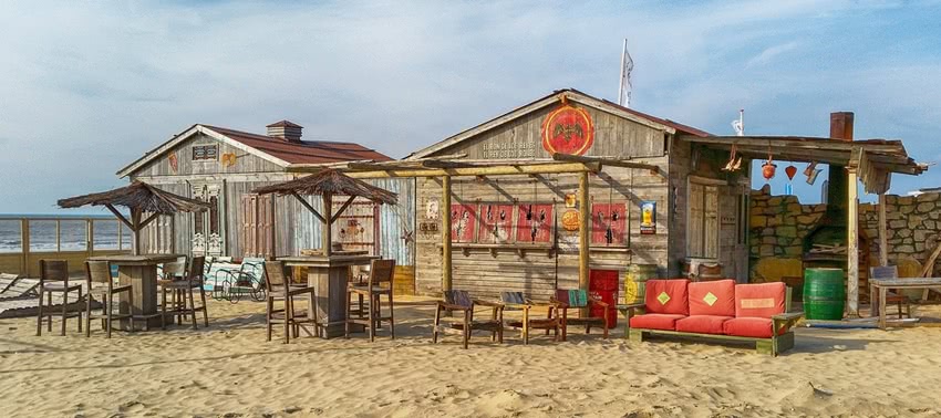 hölzerne Beachbar in Holland