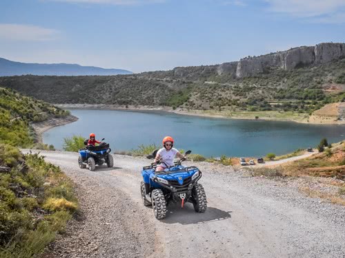 Two quads on a quad tour near the town of Sinj in Croatia