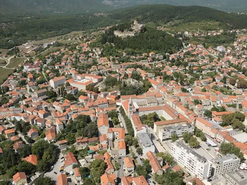 Aerial view of Sinj old town