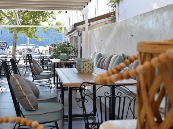 Cafe area in the Meltemi Boutique Hotel in Skiathos