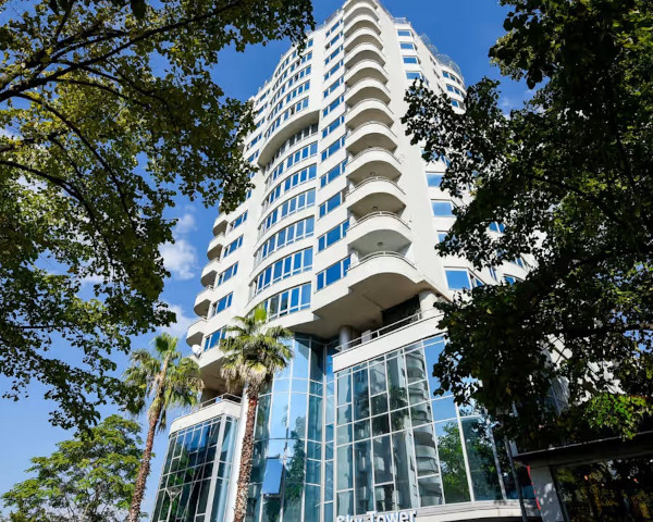 Exterior view of the Sky Hotel Tirana
