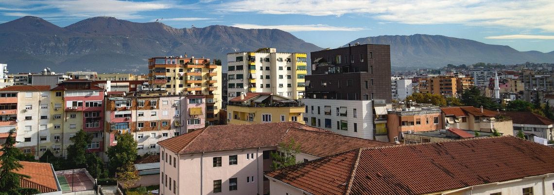 View of Tirana with mountains in the background