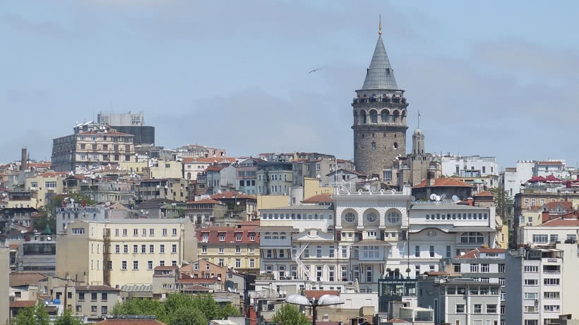 Galata Tower and houses of the Beyoglu district