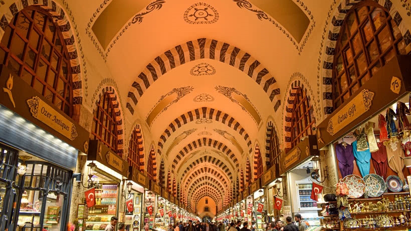 Arched ceiling of the Grand Bazaar