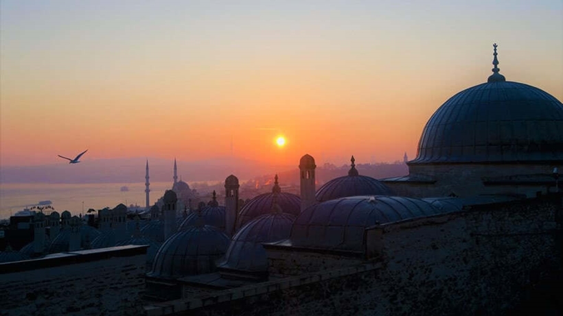 Sunset over Istanbul rooftops